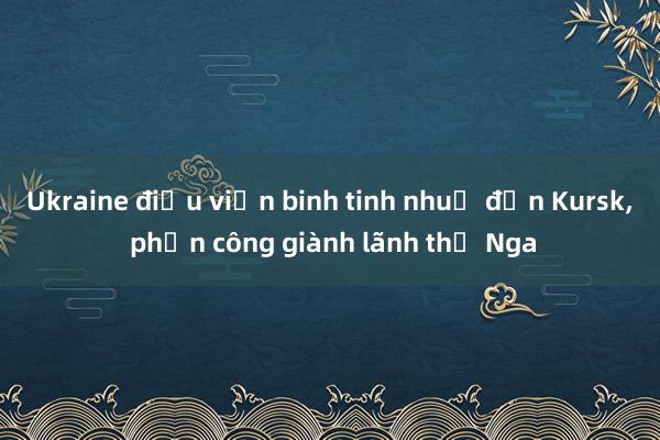 Ukraine điều viện binh tinh nhuệ đến Kursk， phản công giành lãnh thổ Nga
