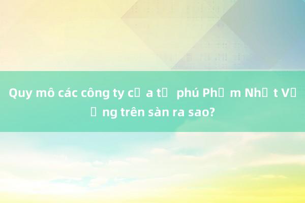 Quy mô các công ty của tỷ phú Phạm Nhật Vượng trên sàn ra sao?