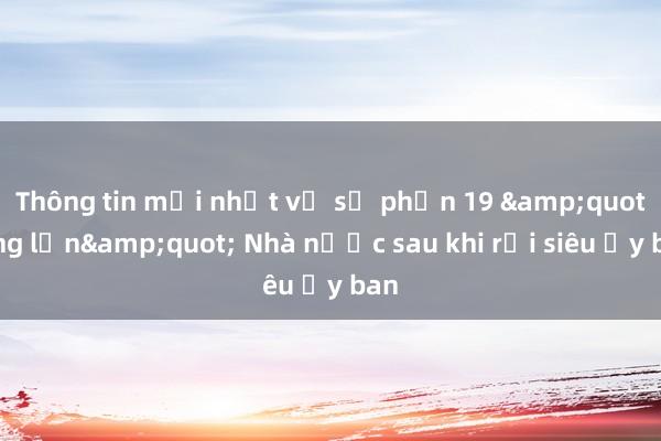 Thông tin mới nhất về số phận 19 &quot;ông lớn&quot; Nhà nước sau khi rời siêu ủy ban