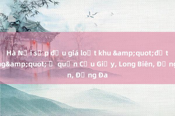 Hà Nội sắp đấu giá loạt khu &quot;đất vàng&quot; ở quận Cầu Giấy， Long Biên， Đống Đa