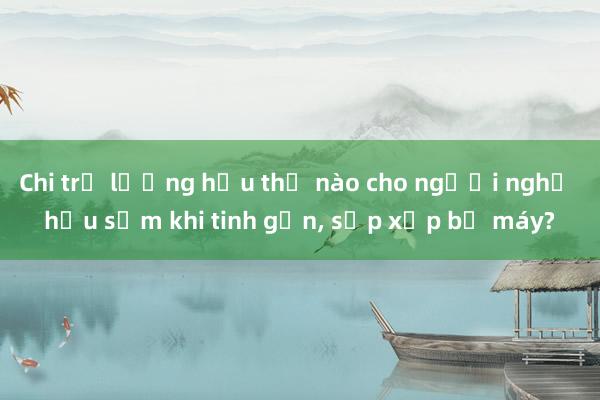 Chi trả lương hưu thế nào cho người nghỉ hưu sớm khi tinh gọn, sắp xếp bộ máy?