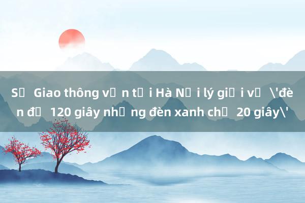 Sở Giao thông vận tải Hà Nội lý giải về 'đèn đỏ 120 giây nhưng đèn xanh chỉ 20 giây'