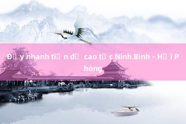 Đẩy nhanh tiến độ cao tốc Ninh Bình - Hải Phòng