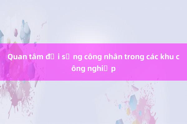 Quan tâm đời sống công nhân trong các khu công nghiệp