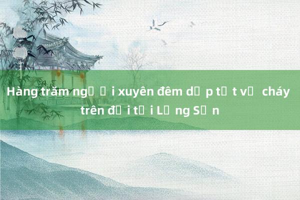 Hàng trăm người xuyên đêm dập tắt vụ cháy trên đồi tại Lạng Sơn