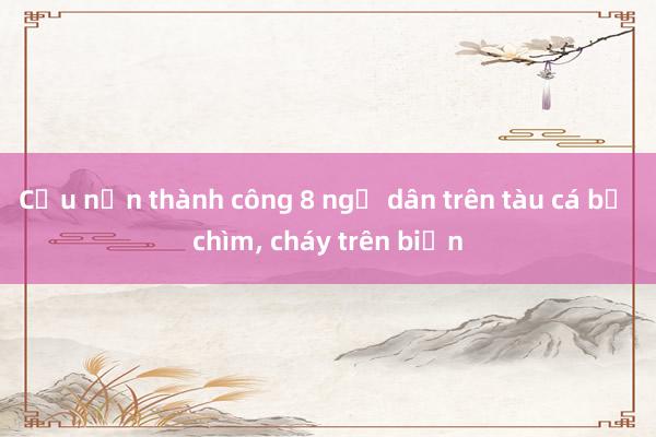 Cứu nạn thành công 8 ngư dân trên tàu cá bị chìm, cháy trên biển