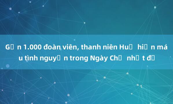 Gần 1.000 đoàn viên, thanh niên Huế hiến máu tình nguyện trong Ngày Chủ nhật đỏ