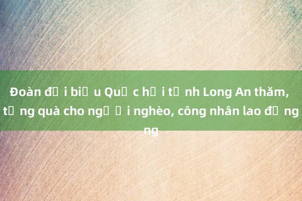 Đoàn đại biểu Quốc hội tỉnh Long An thăm, tặng quà cho người nghèo, công nhân lao động