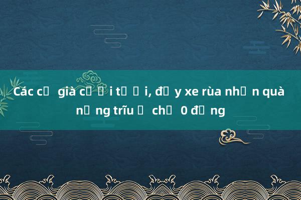 Các cụ già cười tươi, đẩy xe rùa nhận quà nặng trĩu ở chợ 0 đồng