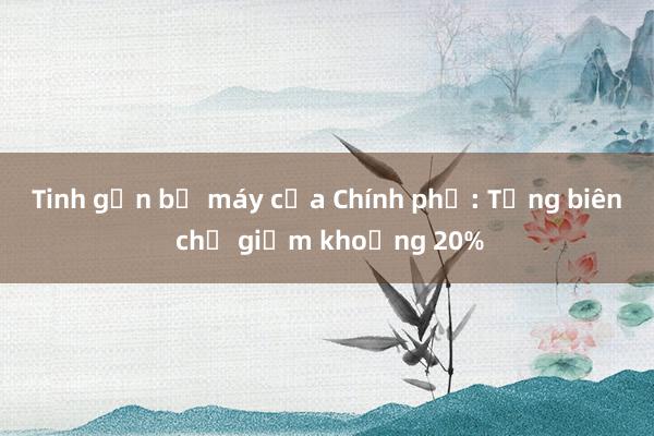 Tinh gọn bộ máy của Chính phủ: Tổng biên chế giảm khoảng 20%