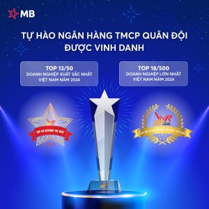 MB vào nhóm 13 doanh nghiệp xuất sắc nhất Việt Nam năm 2024 của VNR500